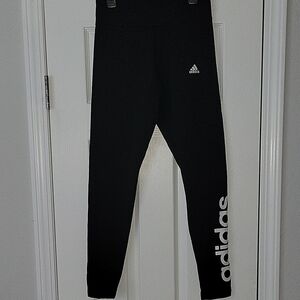 adidas Black Leggings with Slim Fit and Elastic Waistband